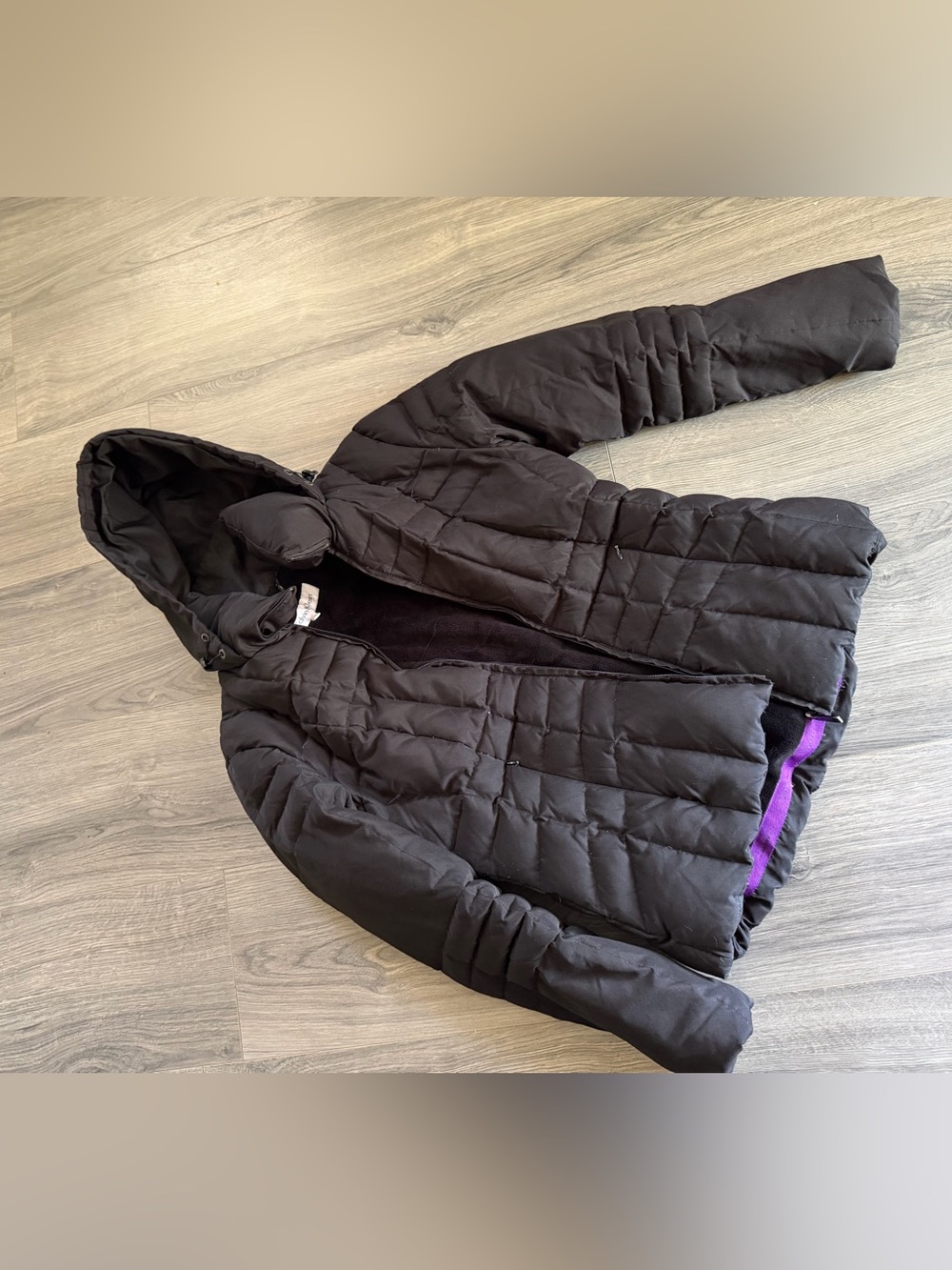Calvin Klein Women’s Black Quilted Hooded Puffer Jacket Size Small